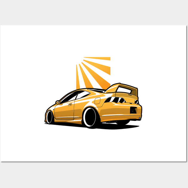 Yellow Integra DC5 Type R Wall Art by KaroCars